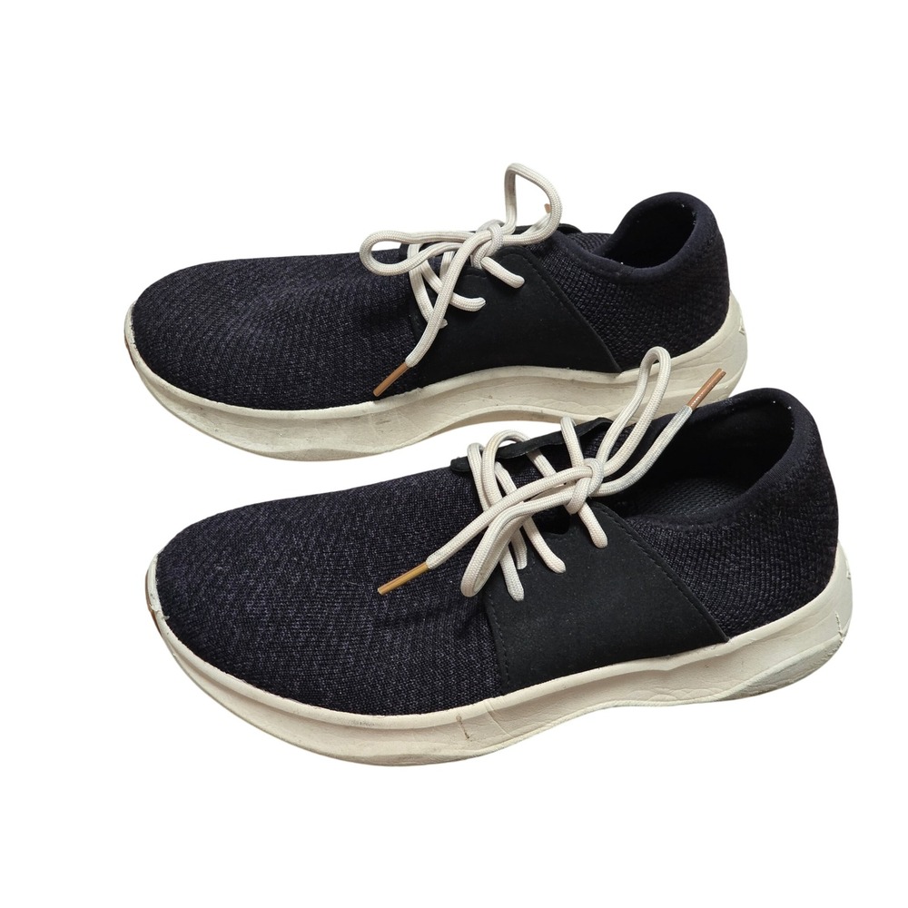 Vessi Everyday Sneakers Black White Knit Lace Up Womens 7 Low Top